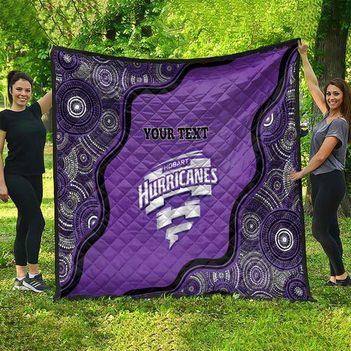Custom Hobart Hurricanes Quilt Indigenous Art - Grunge Style