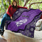 Custom Hobart Hurricanes Quilt Indigenous Art - Grunge Style