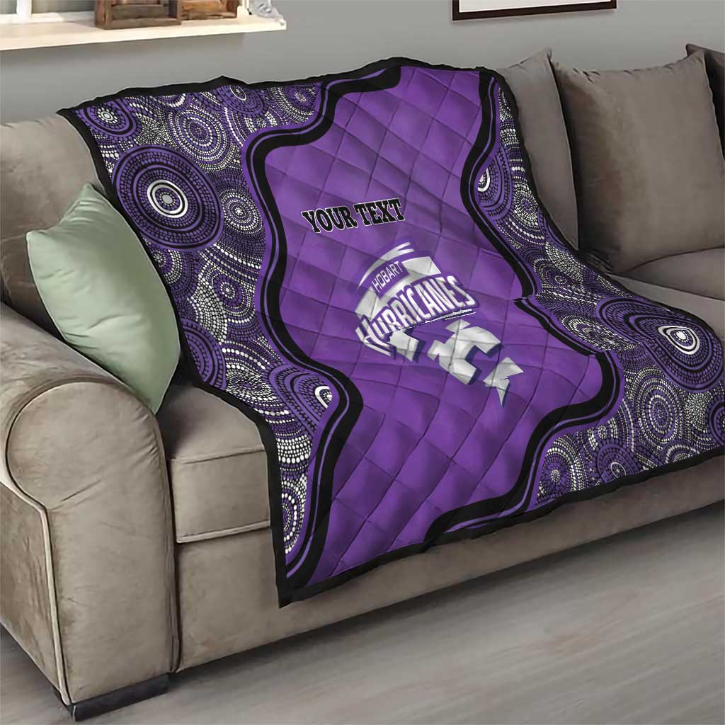 Custom Hobart Hurricanes Quilt Indigenous Art - Grunge Style