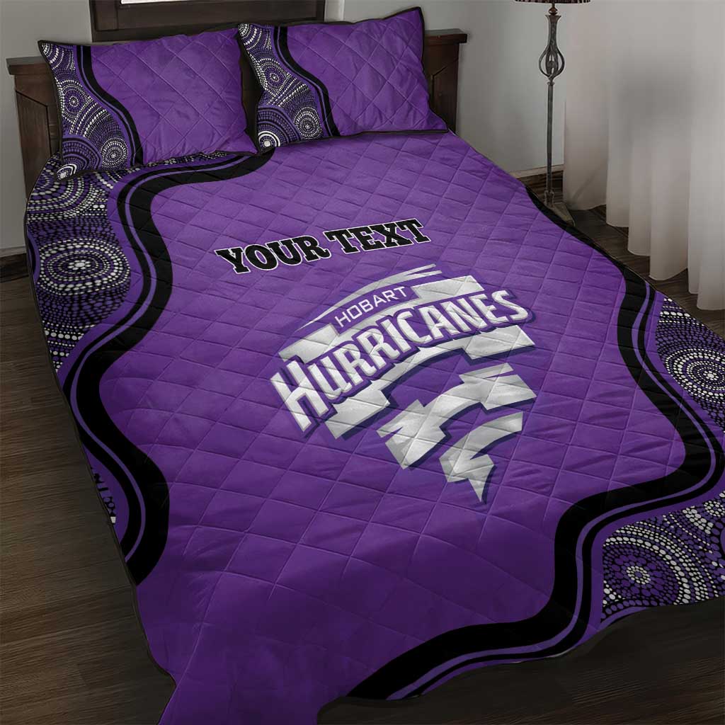 Custom Hobart Hurricanes Quilt Bed Set Indigenous Art - Grunge Style