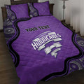 Custom Hobart Hurricanes Quilt Bed Set Indigenous Art - Grunge Style