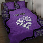 Custom Hobart Hurricanes Quilt Bed Set Indigenous Art - Grunge Style