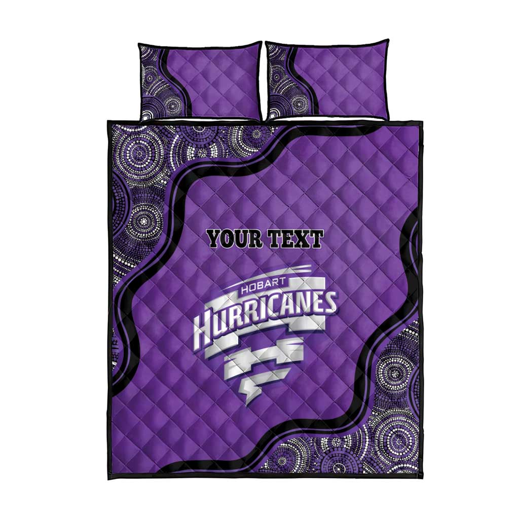 Custom Hobart Hurricanes Quilt Bed Set Indigenous Art - Grunge Style