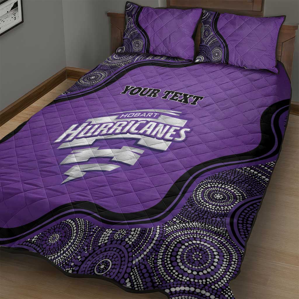 Custom Hobart Hurricanes Quilt Bed Set Indigenous Art - Grunge Style