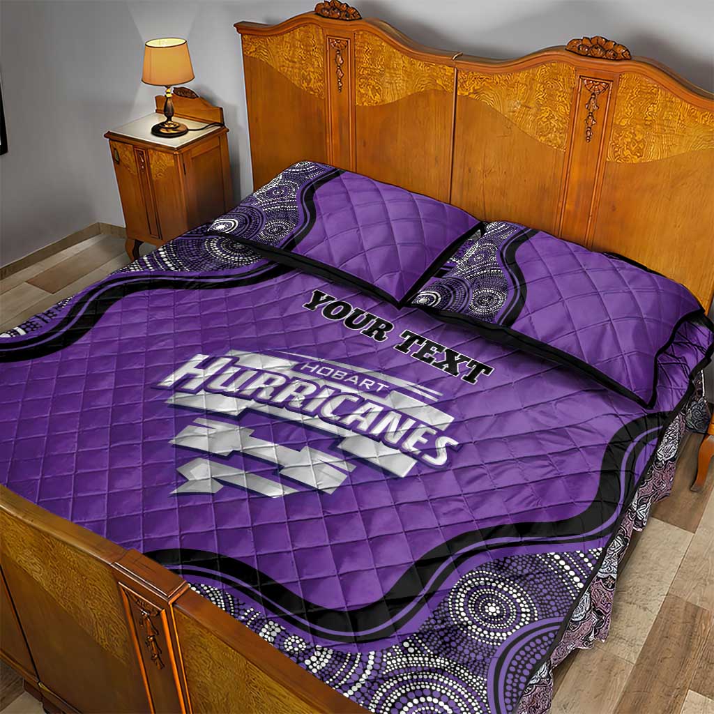 Custom Hobart Hurricanes Quilt Bed Set Indigenous Art - Grunge Style