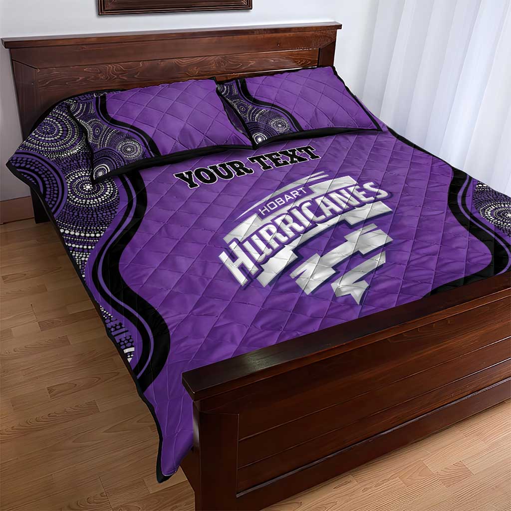 Custom Hobart Hurricanes Quilt Bed Set Indigenous Art - Grunge Style