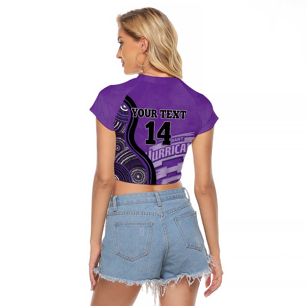 Custom Hobart Hurricanes Raglan Cropped T Shirt Indigenous Art - Grunge Style
