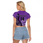 Custom Hobart Hurricanes Raglan Cropped T Shirt Indigenous Art - Grunge Style
