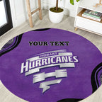 Custom Hobart Hurricanes Round Carpet Indigenous Art - Grunge Style