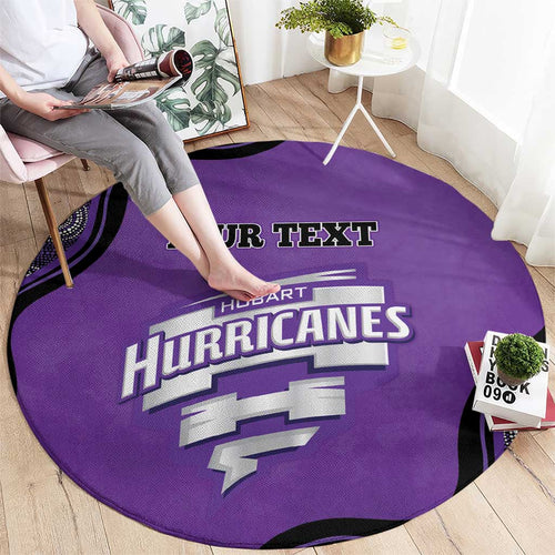 Custom Hobart Hurricanes Round Carpet Indigenous Art - Grunge Style