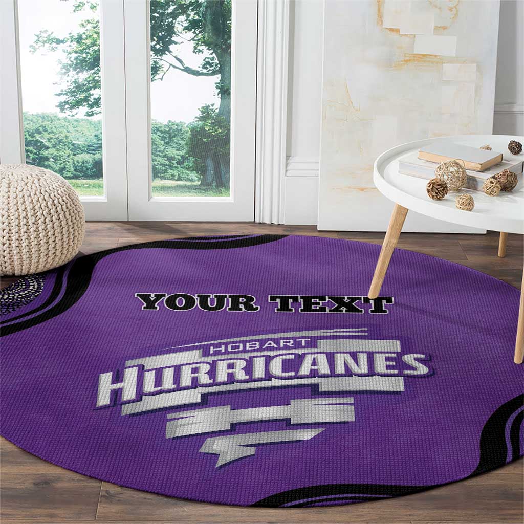 Custom Hobart Hurricanes Round Carpet Indigenous Art - Grunge Style