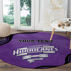 Custom Hobart Hurricanes Round Carpet Indigenous Art - Grunge Style