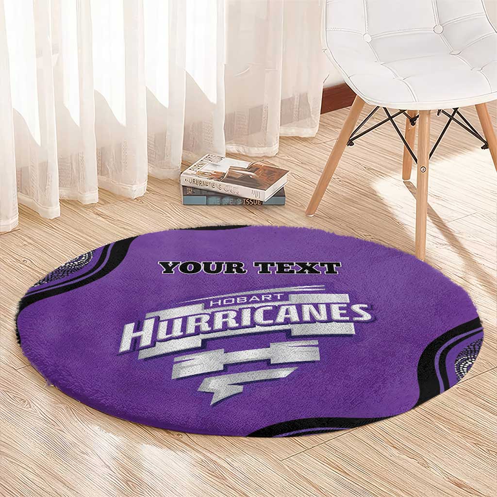 Custom Hobart Hurricanes Round Carpet Indigenous Art - Grunge Style