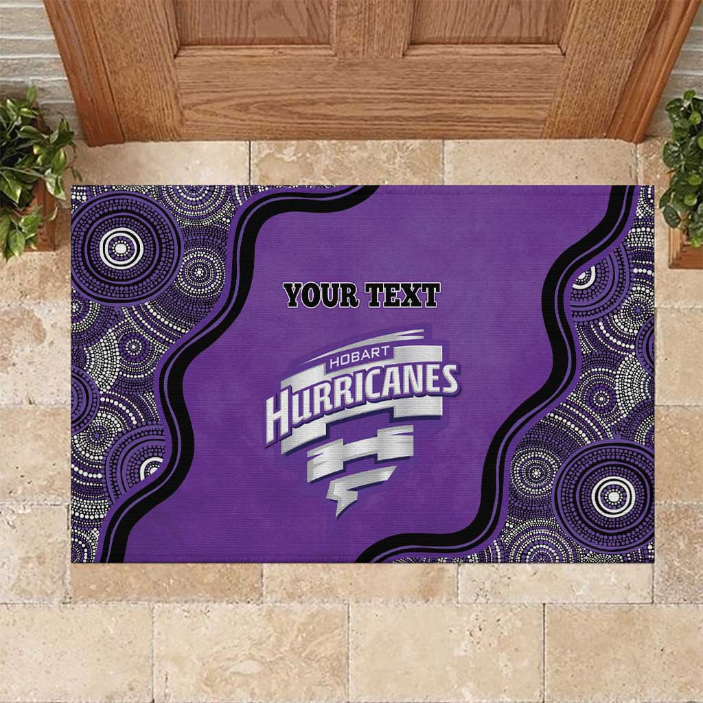 Custom Hobart Hurricanes Rubber Doormat Indigenous Art - Grunge Style
