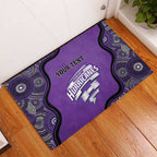 Custom Hobart Hurricanes Rubber Doormat Indigenous Art - Grunge Style