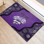 Custom Hobart Hurricanes Rubber Doormat Indigenous Art - Grunge Style