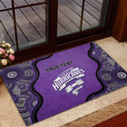 Custom Hobart Hurricanes Rubber Doormat Indigenous Art - Grunge Style