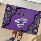 Custom Hobart Hurricanes Rubber Doormat Indigenous Art - Grunge Style