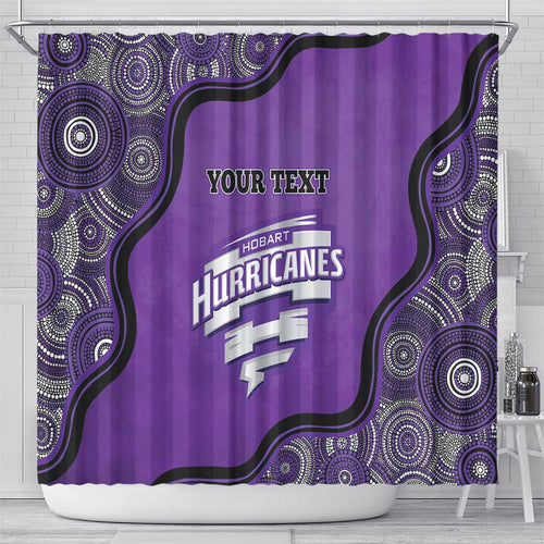 Custom Hobart Hurricanes Shower Curtain Indigenous Art - Grunge Style