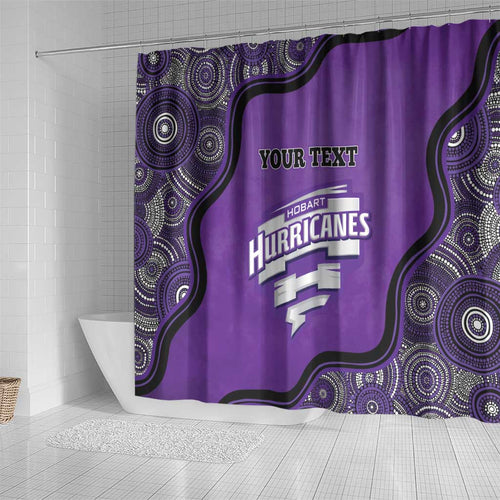 Custom Hobart Hurricanes Shower Curtain Indigenous Art - Grunge Style