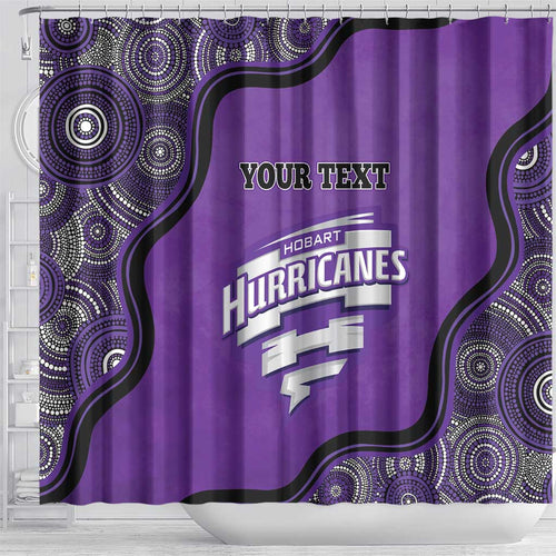 Custom Hobart Hurricanes Shower Curtain Indigenous Art - Grunge Style
