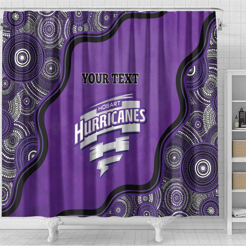 Custom Hobart Hurricanes Shower Curtain Indigenous Art - Grunge Style