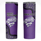 Custom Hobart Hurricanes Skinny Tumbler Indigenous Art - Grunge Style