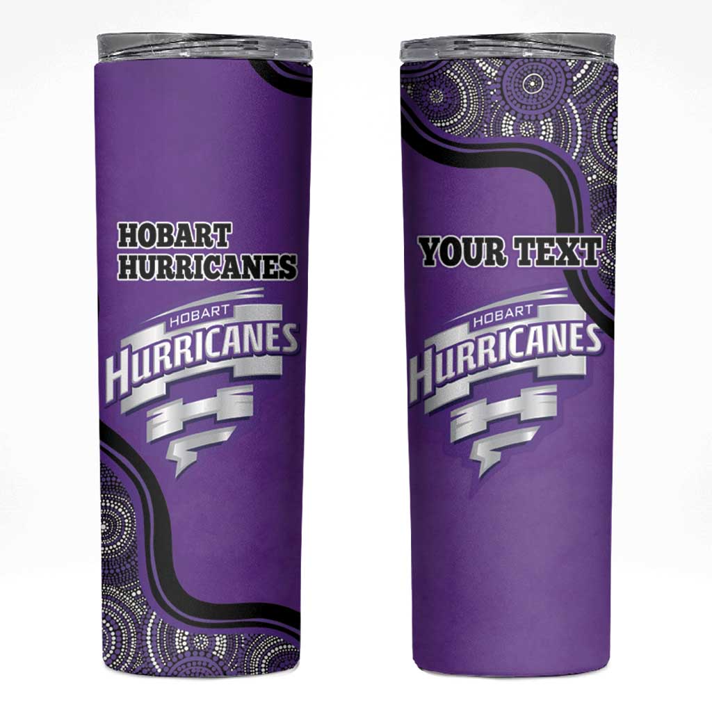 Custom Hobart Hurricanes Skinny Tumbler Indigenous Art - Grunge Style
