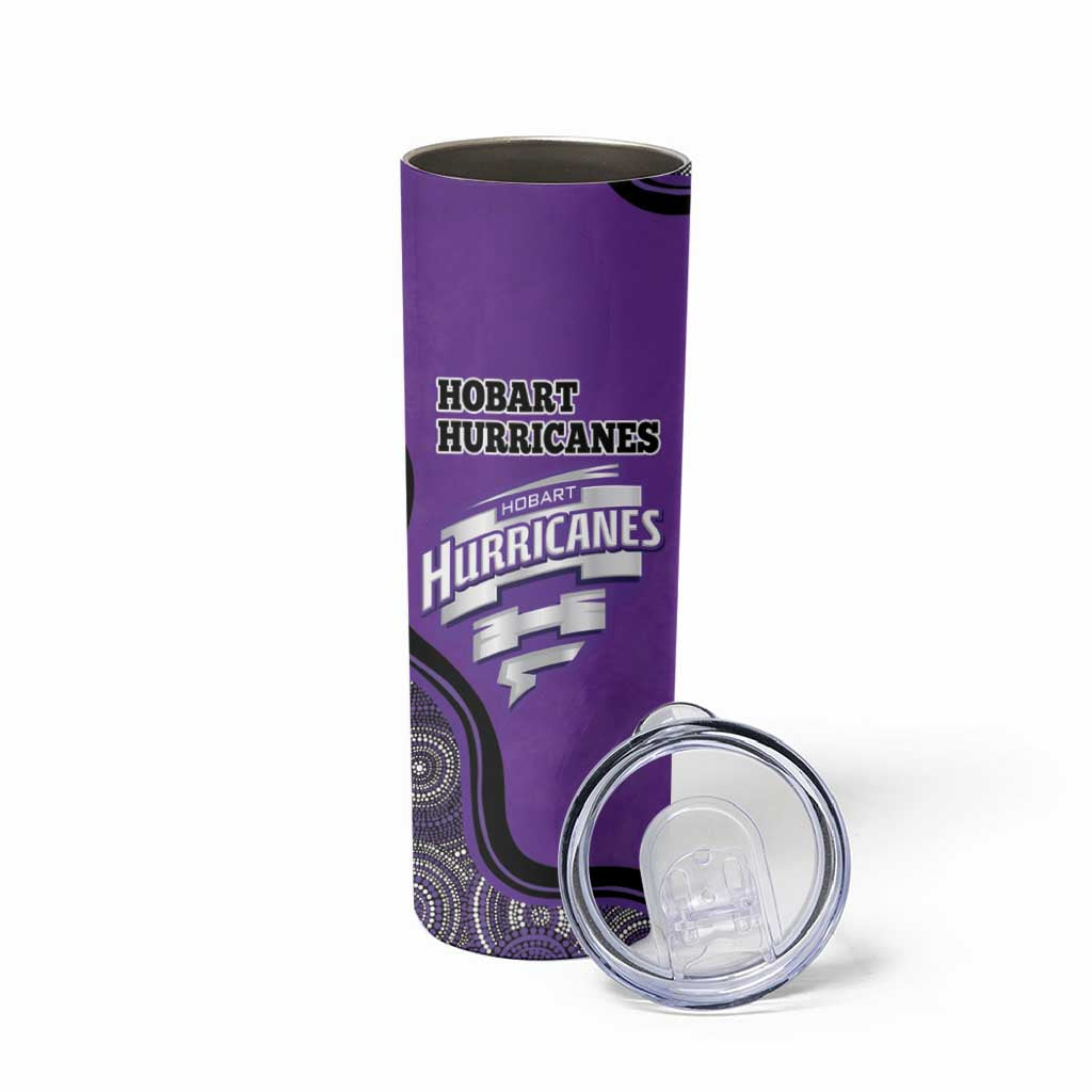 Custom Hobart Hurricanes Skinny Tumbler Indigenous Art - Grunge Style