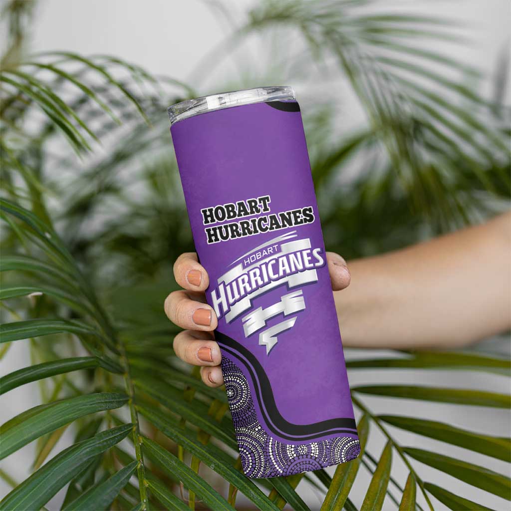 Custom Hobart Hurricanes Skinny Tumbler Indigenous Art - Grunge Style
