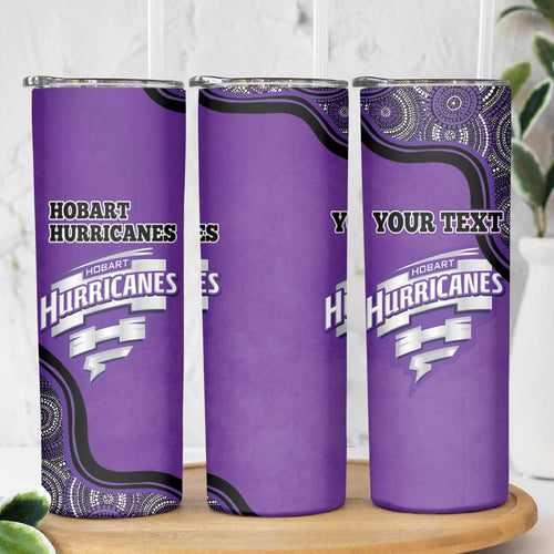 Custom Hobart Hurricanes Skinny Tumbler Indigenous Art - Grunge Style