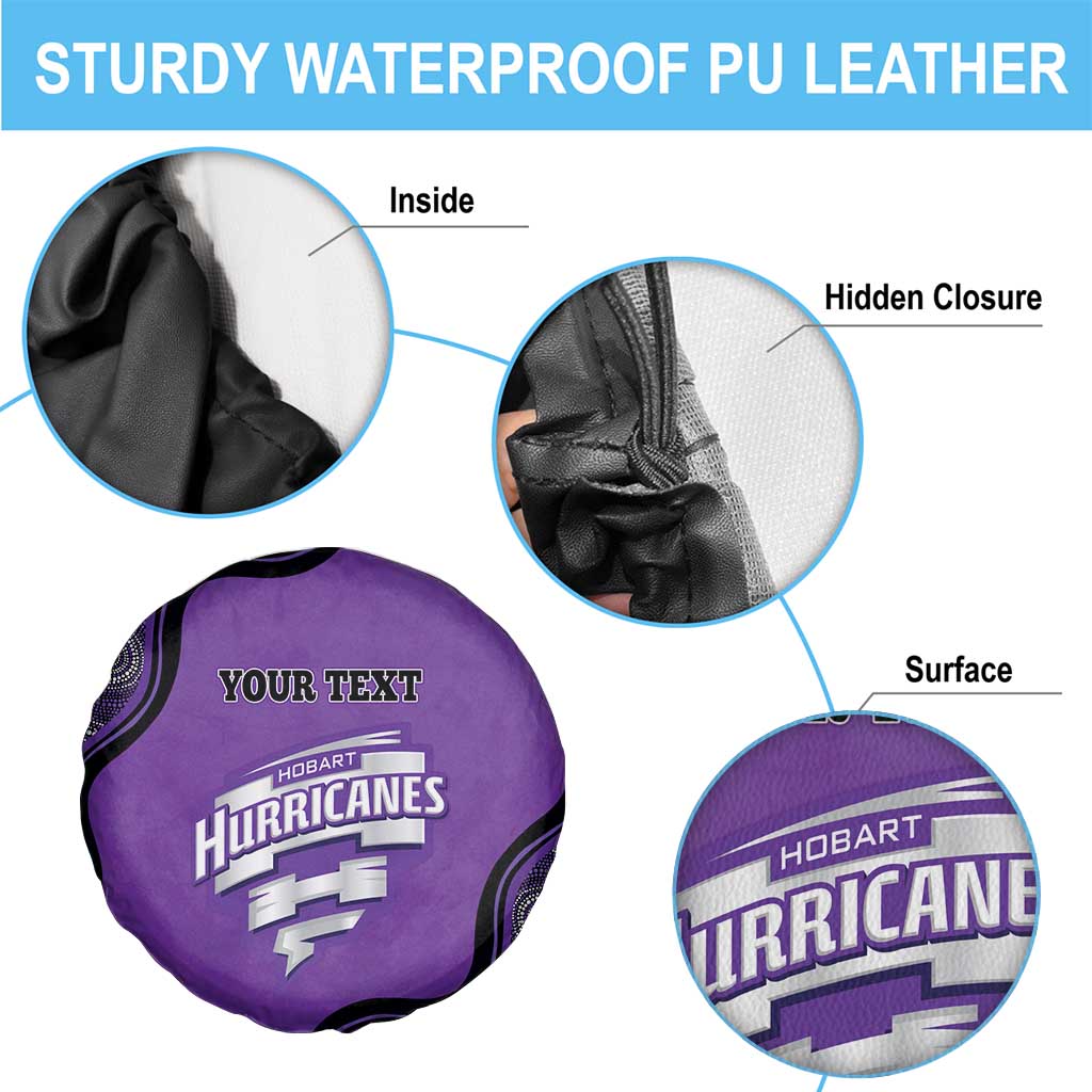 Custom Hobart Hurricanes Spare Tire Cover Indigenous Art - Grunge Style