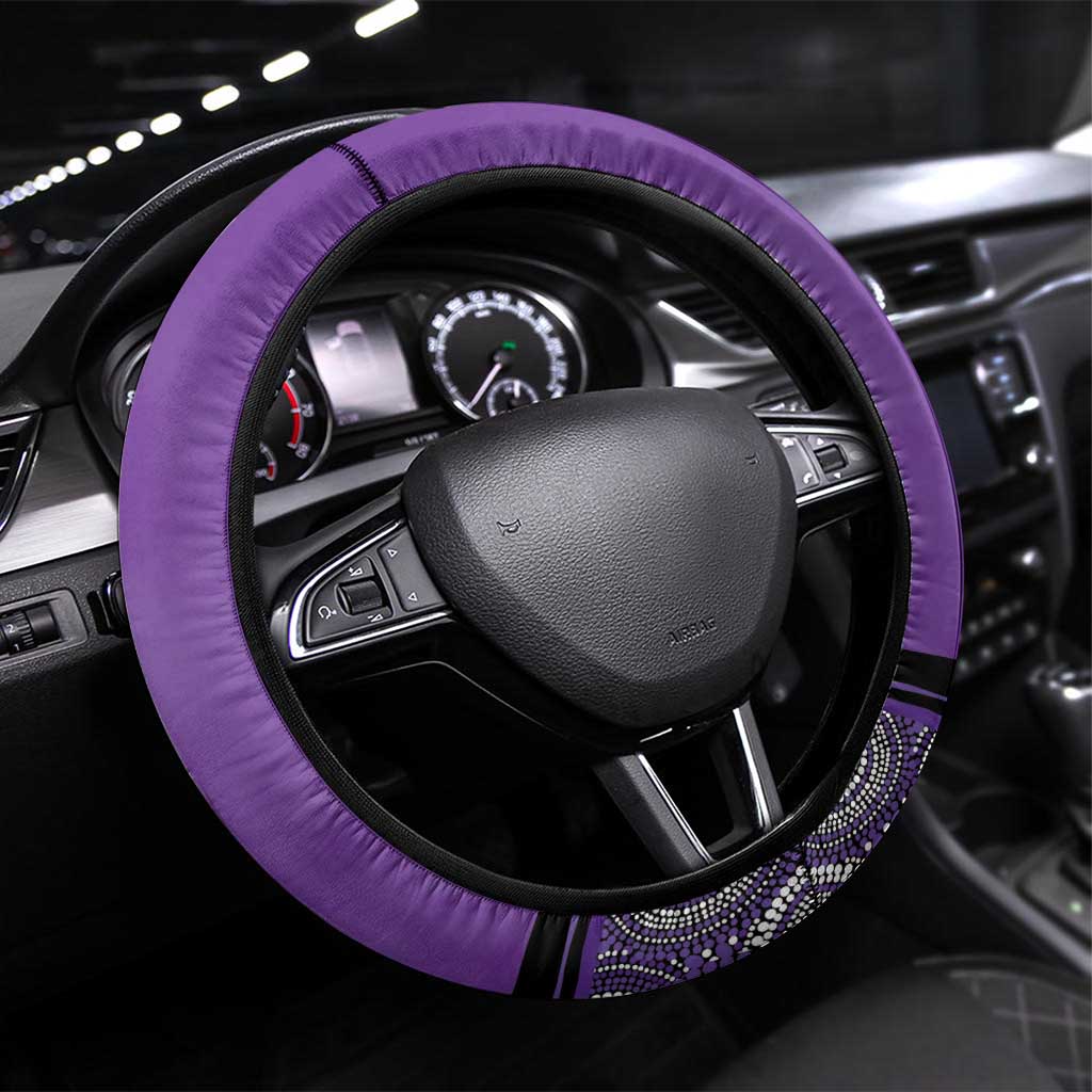 Hobart Hurricanes Steering Wheel Cover Indigenous Art - Grunge Style