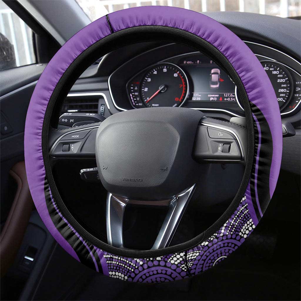 Hobart Hurricanes Steering Wheel Cover Indigenous Art - Grunge Style