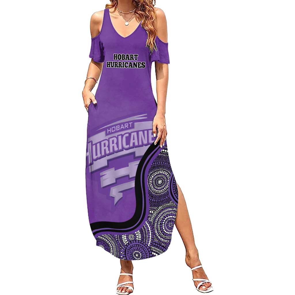 Custom Hobart Hurricanes Summer Maxi Dress Indigenous Art - Grunge Style