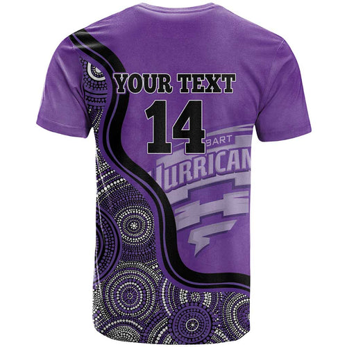 Custom Hobart Hurricanes T Shirt Indigenous Art - Grunge Style