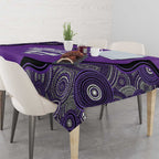 Custom Hobart Hurricanes Tablecloth Indigenous Art - Grunge Style