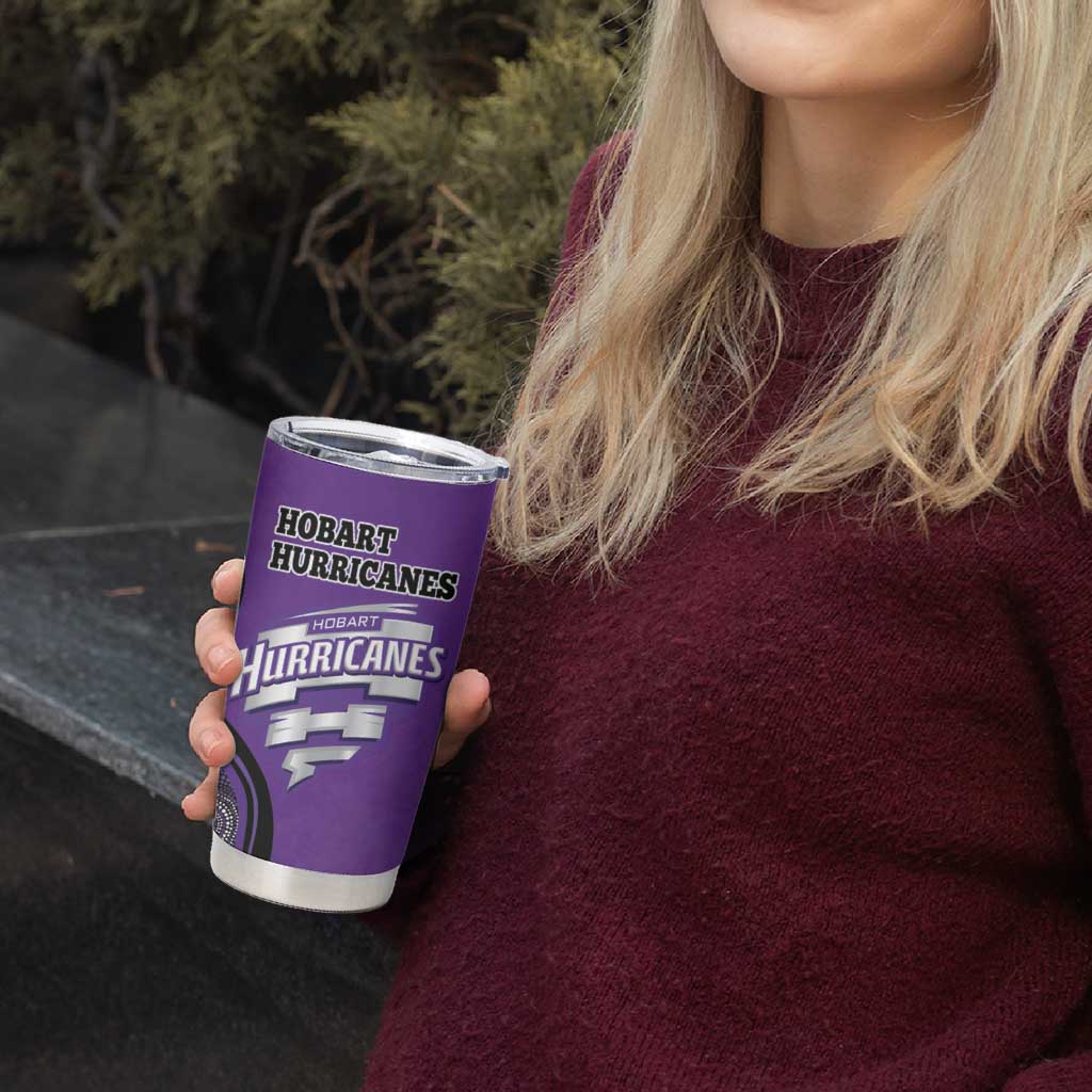 Custom Hobart Hurricanes Tumbler Cup Indigenous Art - Grunge Style