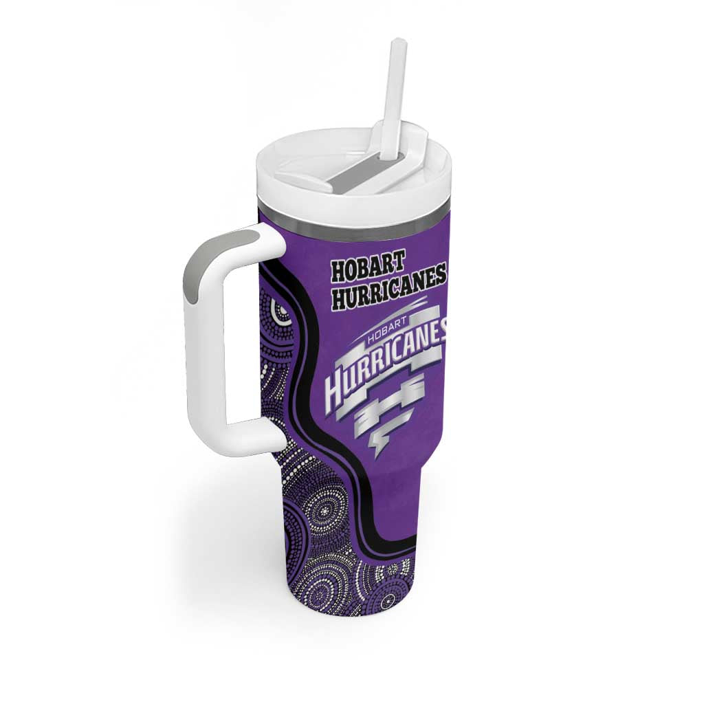 Custom Hobart Hurricanes Tumbler With Handle Indigenous Art - Grunge Style