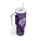 Custom Hobart Hurricanes Tumbler With Handle Indigenous Art - Grunge Style