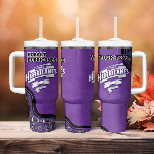 Custom Hobart Hurricanes Tumbler With Handle Indigenous Art - Grunge Style