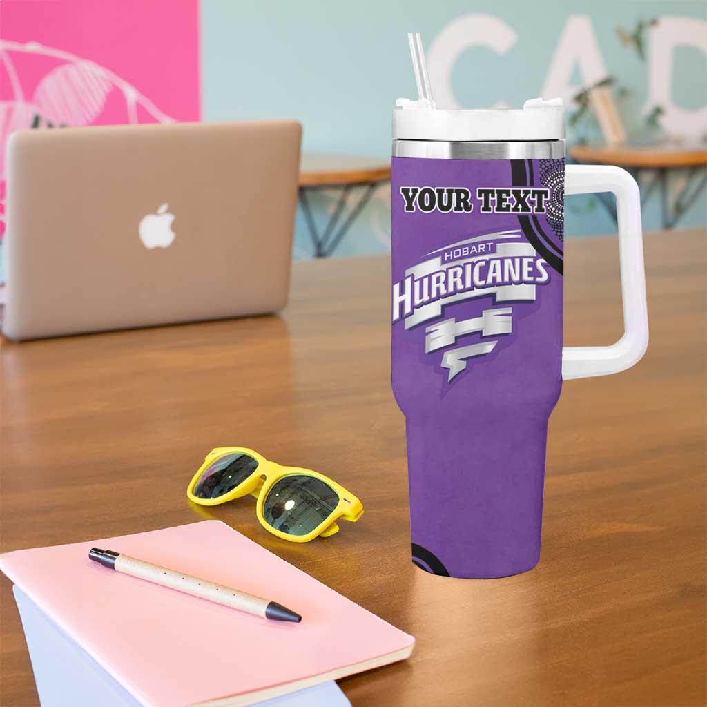 Custom Hobart Hurricanes Tumbler With Handle Indigenous Art - Grunge Style