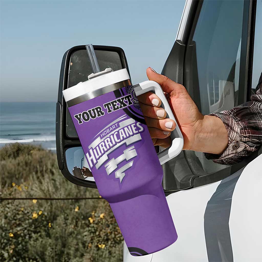 Custom Hobart Hurricanes Tumbler With Handle Indigenous Art - Grunge Style