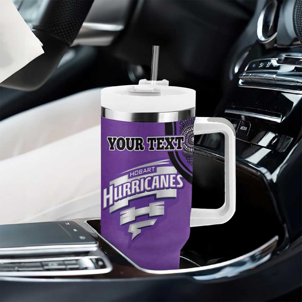 Custom Hobart Hurricanes Tumbler With Handle Indigenous Art - Grunge Style