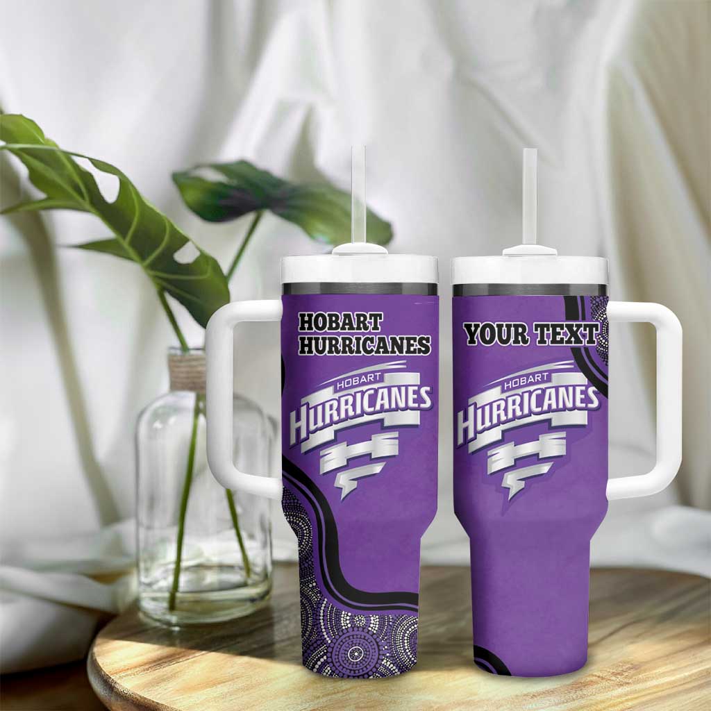 Custom Hobart Hurricanes Tumbler With Handle Indigenous Art - Grunge Style