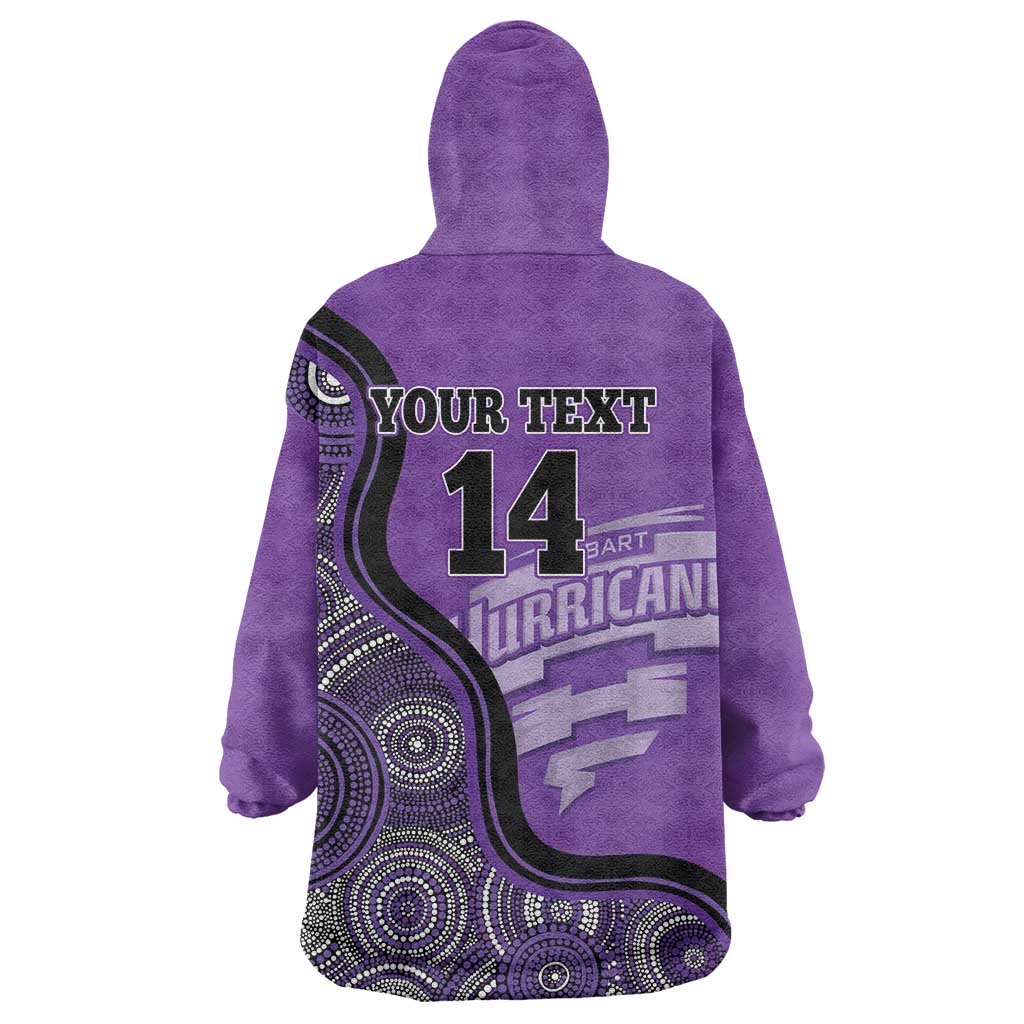 Custom Hobart Hurricanes Wearable Blanket Hoodie Indigenous Art - Grunge Style