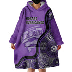 Custom Hobart Hurricanes Wearable Blanket Hoodie Indigenous Art - Grunge Style