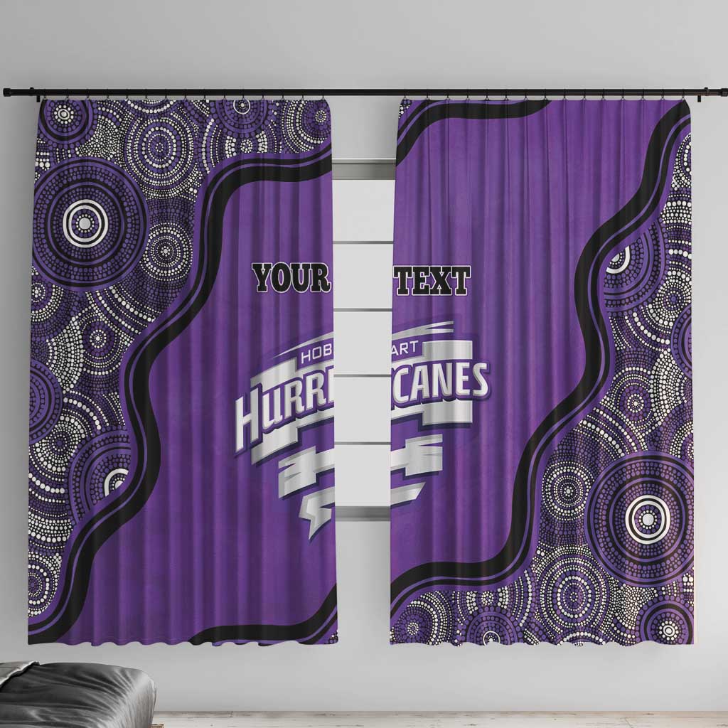 Custom Hobart Hurricanes Window Curtain Indigenous Art - Grunge Style