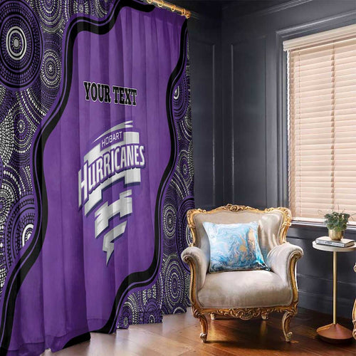 Custom Hobart Hurricanes Window Curtain Indigenous Art - Grunge Style