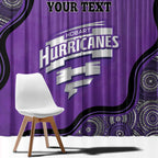 Custom Hobart Hurricanes Window Curtain Indigenous Art - Grunge Style